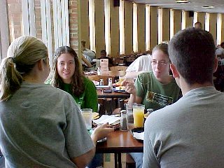 Students eat at the new D-Hall