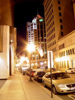 Downtown Roanoke, Virginia at night