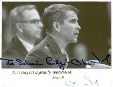 Oliver North signed picture