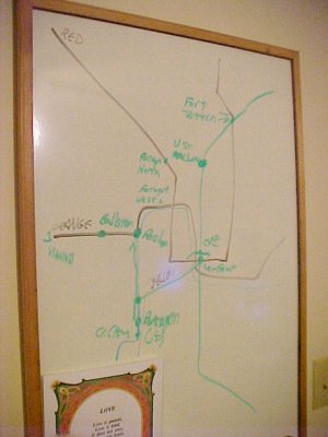 The Metro map, drawn on a whiteboard