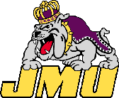 Duke Dog on "JMU" logo