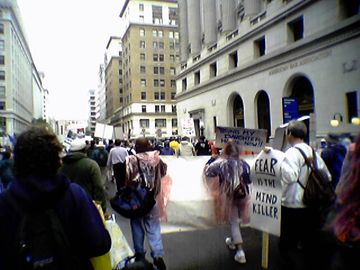 Marching up 14th Street NW, after the opening rally.