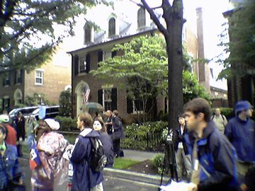 This house was the one identified at the time of the march as being Donald Rumsfeld's house, but according to a person posting on DC Indymedia, I identified the wrong house. I challenged him on Indymedia to identify the correct house, so we'll see how off I was, or if I ended up being correct after all.