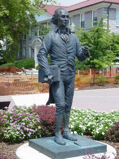 The statue of James Madison.