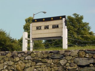 This was rather mysterious. In my September 2003 photo set, the sign was blank. Now, it says "Nick and Adam" on it.