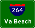 Interstate 264 green sign