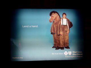 "Lend a hand" Blue Cross ad