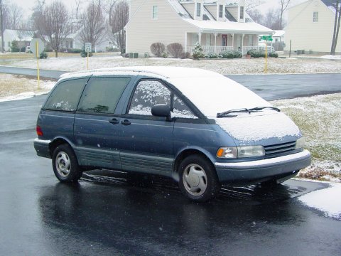 My Toyota Previa, covered in snow