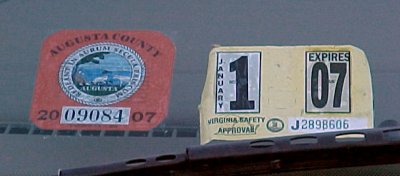 County sticker for Augusta County