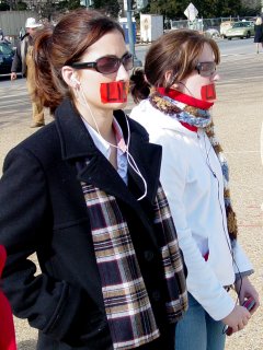 Pro-life demonstrators outside the Supreme Court building