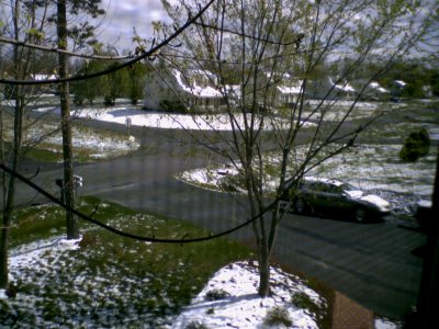 Snow in the neighborhood in April