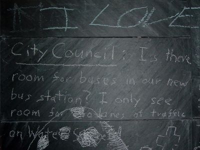 "City Council: Is there room for buses in our new bus station? I only see room for two lanes of traffic on Water Street." Does anyone know any more about this issue?