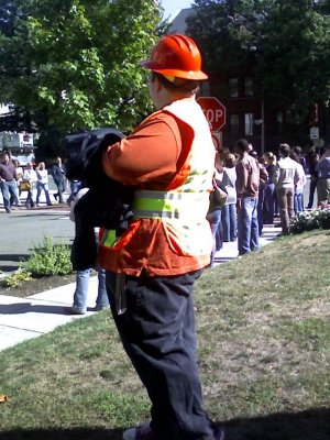 Wearing the safety vest