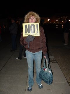 This woman held a sign that said "NO MORE TROOPS".