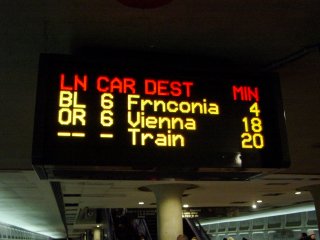 PIDS on the lower level of Metro Center