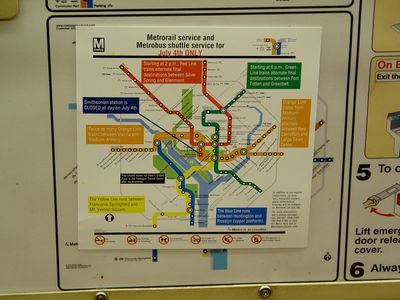 Metro's special July 4 service map