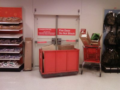 Blocked fire exit at Target in Wheaton