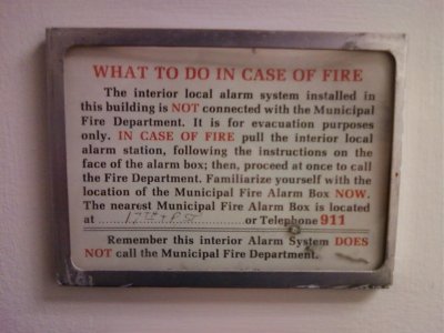 Vintage "What To Do In Case Of Fire" card