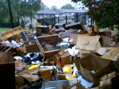 Furniture pile in the morning