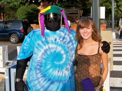 Justine and I at the September raid.  I'm obviously the one in the zentai suit.