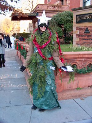 And of course, one Anon went as a Christmas tree, complete with branches, lights, and a star.