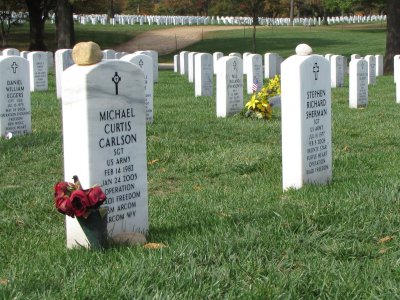 One common one that we saw was stones placed on top of headstones.