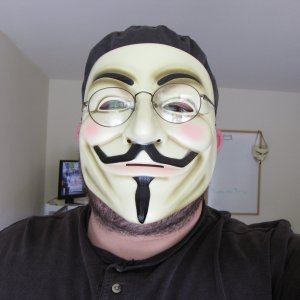 The final beard, with Guy Fawkes mask