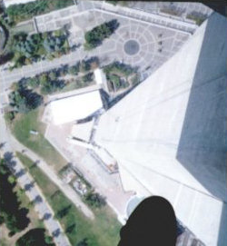 Glass floor at the CN Tower