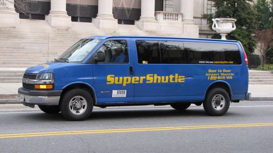 "SuperShutle". I'm amazed no one noticed that before the public saw it...