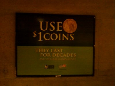 Dollar coin advertisement