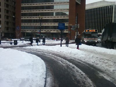 Looking back towards the Metro station.