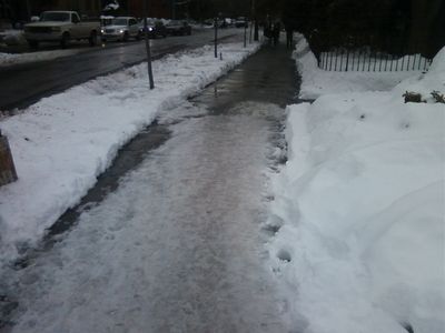 Sidewalk leading onto P Street NW.