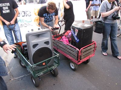 And the music was awesome, with two big speakers towed in separate carts, and longtime DC activist Adam Eidinger at the controls.