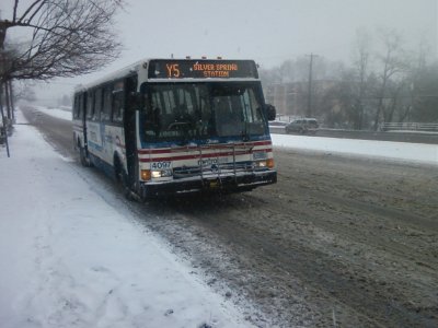 The Y5 arrives along Georgia Avenue in Montgomery County