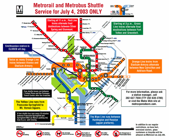 Metro July 4 map