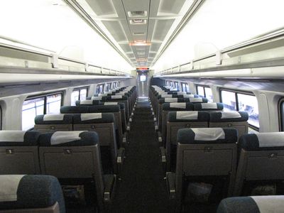 Amfleet passenger coach.