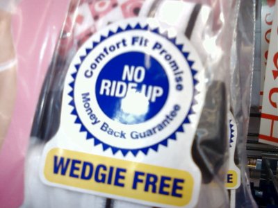 "Wedgie free" underwear