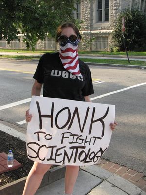 MaidofWin was out with her "HONK" sign once again, soliciting honks from the cars driving by. With that, we were particularly successful this time.