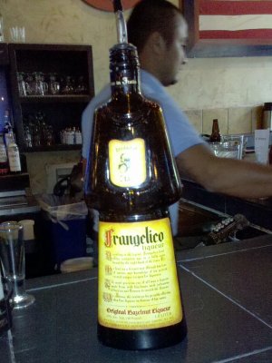 A bottle of Frangelico