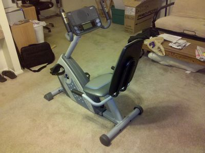 The exercise bike, fully assembled