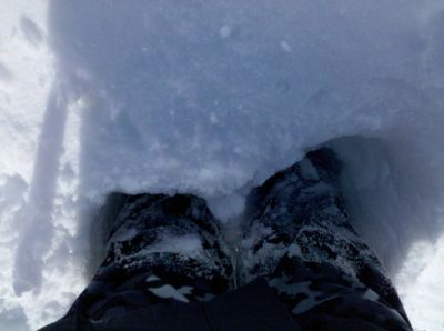 The snow next to the car is up to my knees.