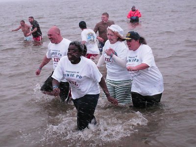 A group from the Bowie, Maryland police department takes the plunge.