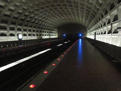 Clarendon wins the darkest-station award for the day. Seriously, a LOT of the center lights were out, and those that were working were really dim.