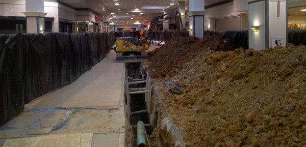 Digging up the floor at Staunton Mall