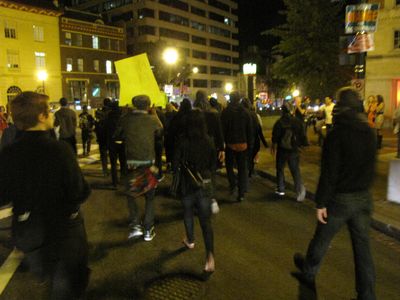 The bloc takes two laps around Dupont Circle