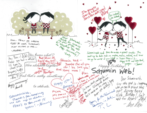 Schumin Web's anniversary card (inside)