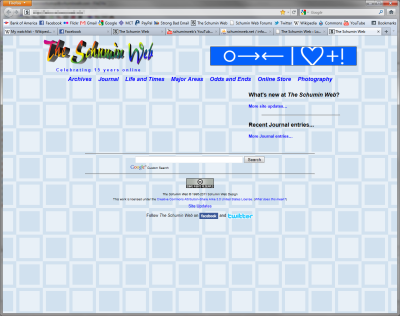 Schumin Web main page, empty