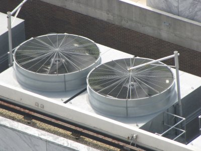 Fans on the roof of Water Tower Place