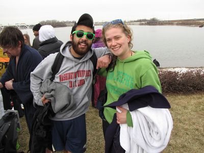 And then the group changed back into warm, dry clothes again, and we were ready to go.