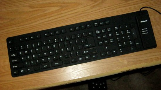 The silicone keyboard, spread out